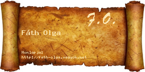 Fáth Olga névjegykártya